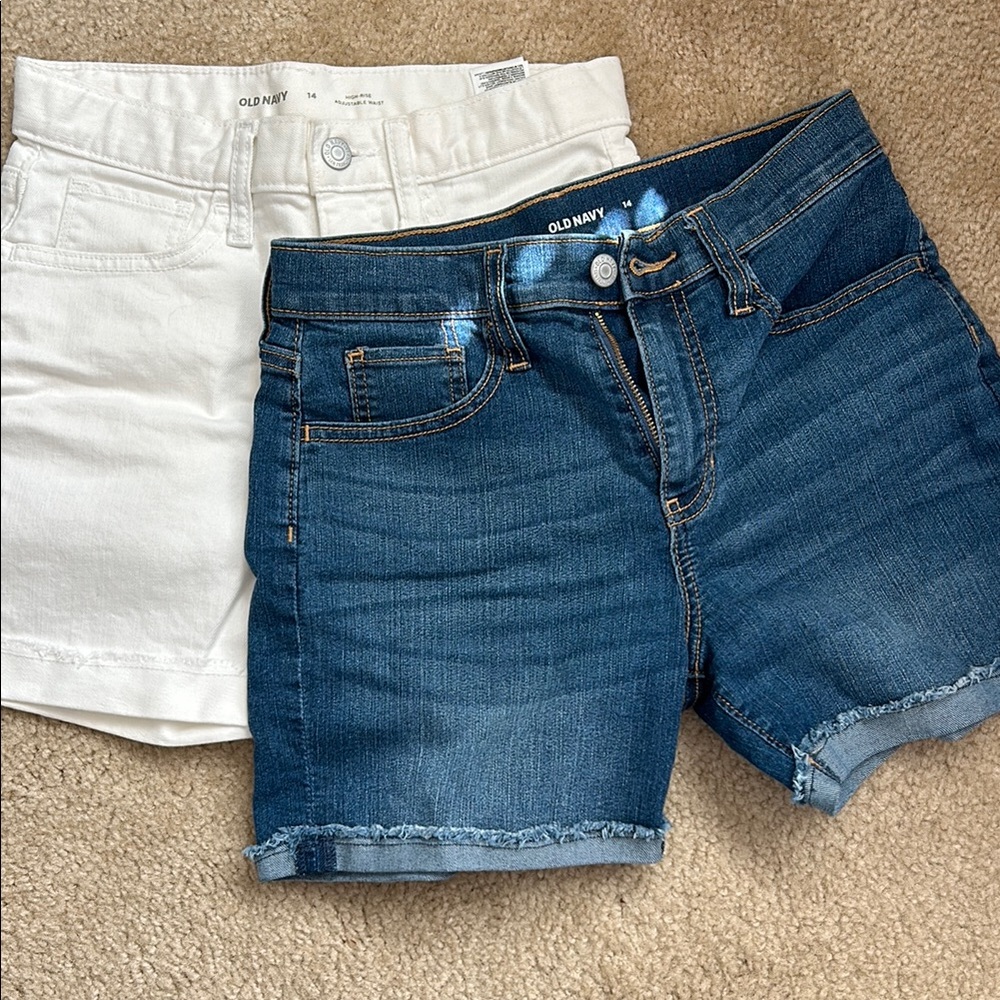 Old Navy Girls Blue and White Jean Shorts